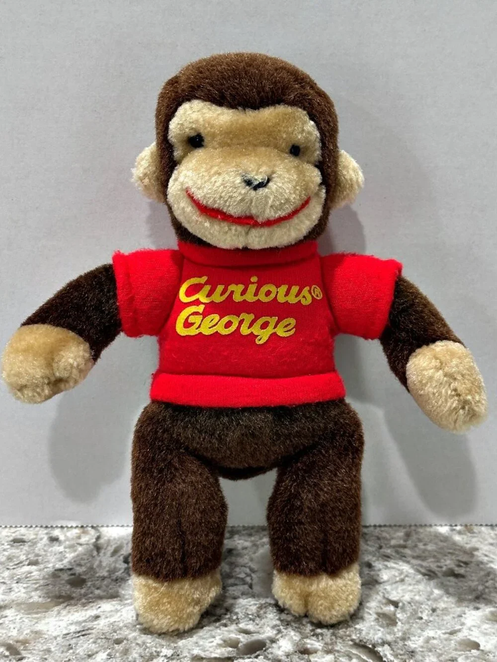 GUND Curious George Plush Monkey Red Shirt Small 1990 Vintage 8